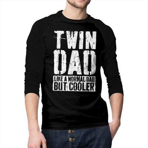 Twin Dad Shirt Men Dad Of Twins Fathers Day Men Baseball Raglan Shirt - Father's Day Fun
