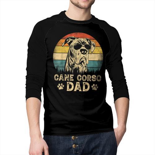 Vintage Cane Corso Dad Dog Lovers Father's Day Tee Men Baseball Raglan Shirt - Father's Day Fun