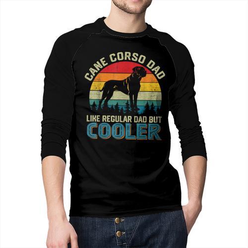 Vintage Cane Corso Dad Like Regular Dad But Cooler Men Baseball Raglan Shirt - Father's Day Fun
