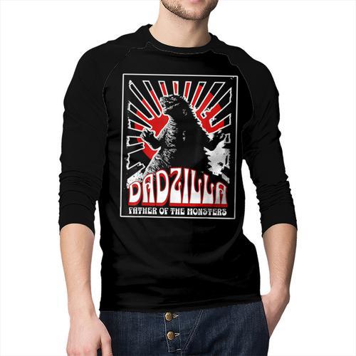 Vintage Dadzilla Father Of The Monsters Fathers Day Men Baseball Raglan Shirt - Father's Day Fun