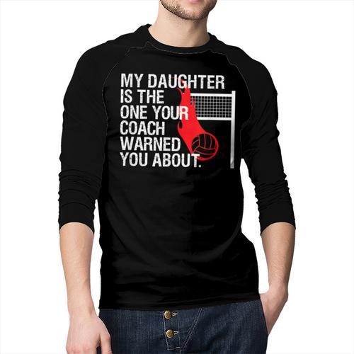 Volleyball Mom Dad Parent Shirt Daughter Player Men Baseball Raglan Shirt - Father's Day Fun