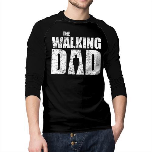 The Walking Dad Father Man Dead Retro Vintage Men Fun Men Baseball Raglan Shirt - Father's Day Fun