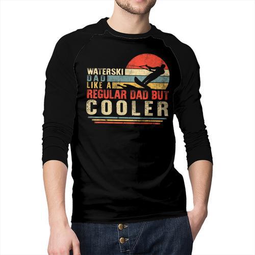 Waterski Dad Fathers Day Ski Lover Dad Water Skiing Rider Men Baseball Raglan Shirt - Father's Day Fun