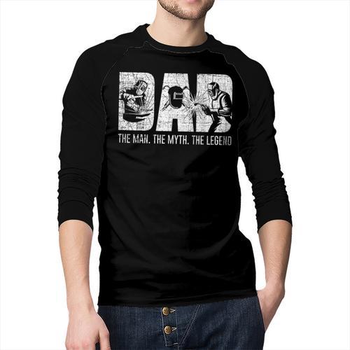 Welder Welding Dad Man Myth Legend Father Small Men Baseball Raglan Shirt - Father's Day Fun