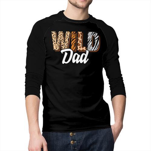 Wild Dad Zoo Born Two Be Wild B-Day Safari Jungle Animal Men Baseball Raglan Shirt - Father's Day Fun