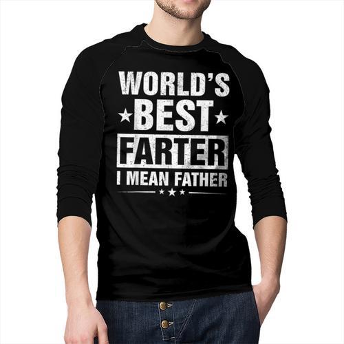 World's Best Farter I Mean Father Retro Father's Day Dad Men Baseball Raglan Shirt - Father's Day Fun