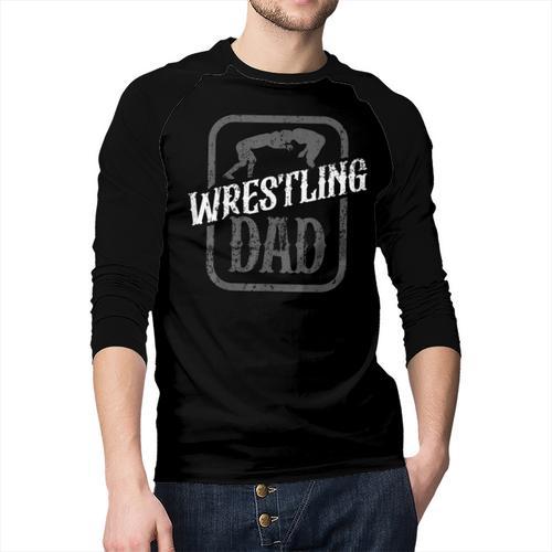Wrestling Dad Martial Arts Wrestler Wrestle Hobby Father Men Baseball Raglan Shirt - Father's Day Fun