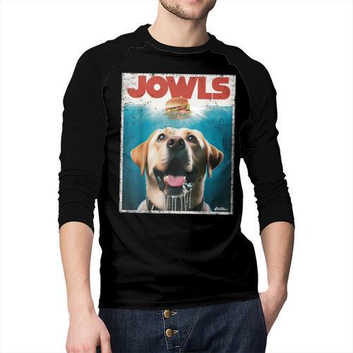Yellow Lab Jowls Top Labrador Retriever Dog Mom Dad Men Baseball Raglan Shirt - Father's Day Fun