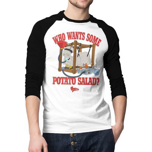 American Dad Who Wants Some Potato Salad Roger Cartoon Men Baseball Raglan Shirt - Father's Day Fun