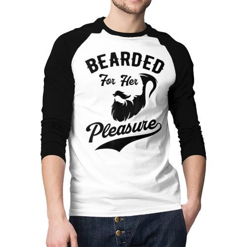 Bearded For Her Pleasure Bearded Dad Father Men Baseball Raglan Shirt - Father's Day Fun