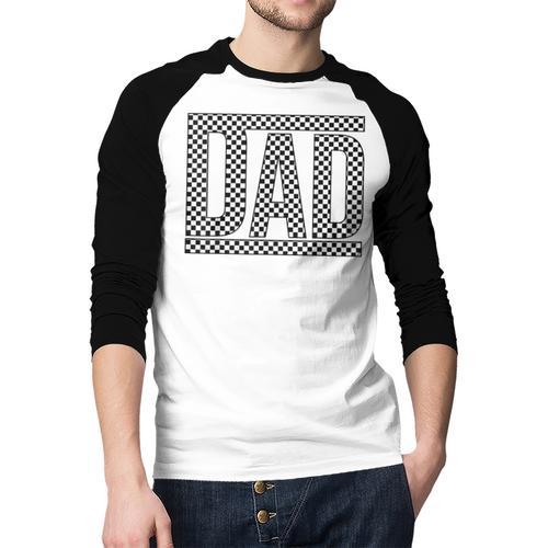 Checkered Dad Father's Day For Dad Family Men Baseball Raglan Shirt - Father's Day Fun