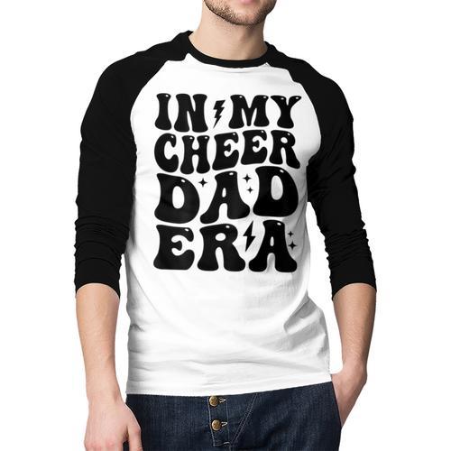 In My Cheer Dad Era Cheerleader Dad Sports Groovy Men Baseball Raglan Shirt - Father's Day Fun