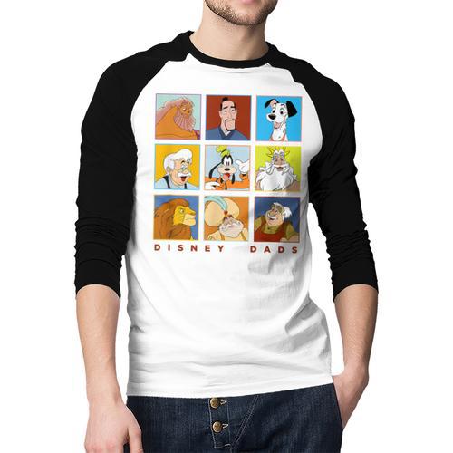 Disney Classic Father's Day Disney Dads Colorful Panels Men Baseball Raglan Shirt - Father's Day Fun