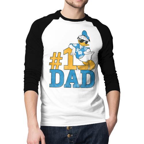 Disney Donald Duck Number One Dad Sunglasses Father's Day Men Baseball Raglan Shirt - Father's Day Fun