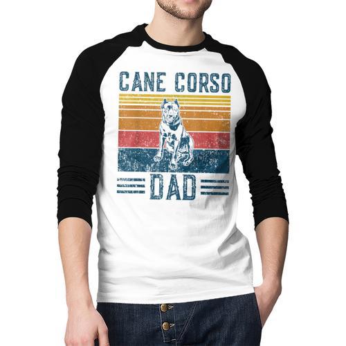 Dog Cane Corso Dad Vintage Cane Corso Dad Men Baseball Raglan Shirt - Father's Day Fun