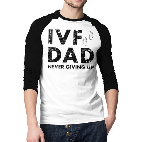 IVF Dad Retrieval Day Infertility Transfer Father Men Baseball Raglan Shirt - Father's Day Fun