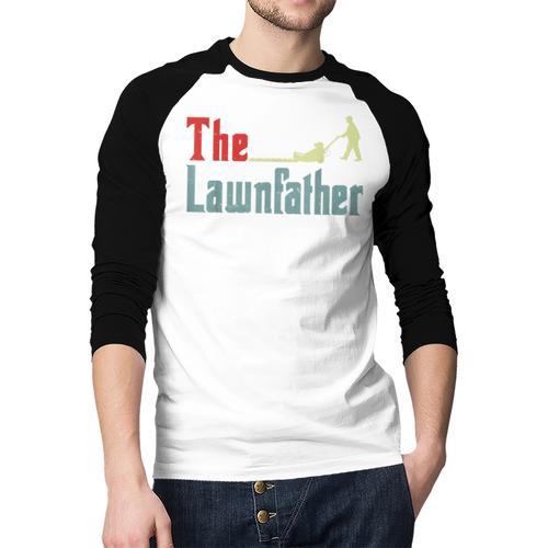 Lawn Mowing Lawnfather Dad Lawn Mower Gardening Men Baseball Raglan Shirt - Father's Day Fun