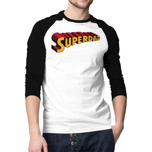 Super Dad Superdad Superhero Dad Men Baseball Raglan Shirt - Father's Day Fun