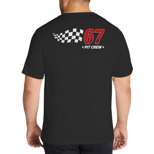67 Pit Crew Six Seven Racing Birthday Race Car For Dad Mom Big And Tall Men's T-Shirt Back Print - Father's Day Fun