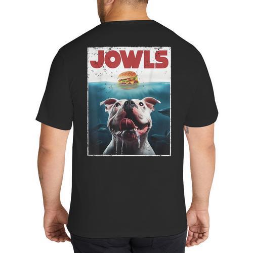 American Bulldog Jowls Burger Bully Dog Mom Dog Dad Big And Tall Men's T-Shirt Back Print - Father's Day Fun