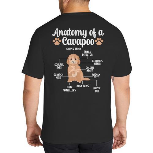 Anatomy Of A Cavapoo Dog Cavapoo Owner Cavapoo Dad Big And Tall Men's T-Shirt Back Print - Father's Day Fun