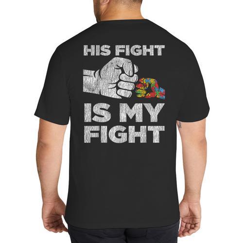 Autism Awareness Mom Dad Parents Autistic Kids Awareness Small Big And Tall Men's T-Shirt Back Print - Father's Day Fun