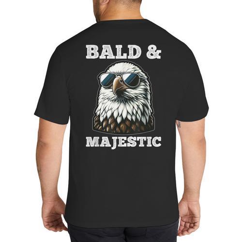 Bald & Majestic Sexy Bald Guy Dad Big And Tall Men's T-Shirt Back Print - Father's Day Fun