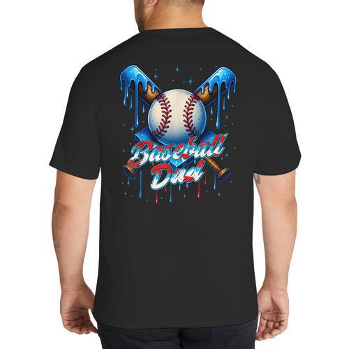 Baseball Drip Dad Father Day Birthday Group Matching Family Big And Tall Men's T-Shirt Back Print - Father's Day Fun