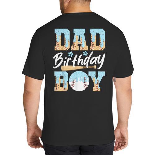 Baseball Ice Cream Drip Dad Of The Birthday Boy Baseball Big And Tall Men's T-Shirt Back Print - Father's Day Fun