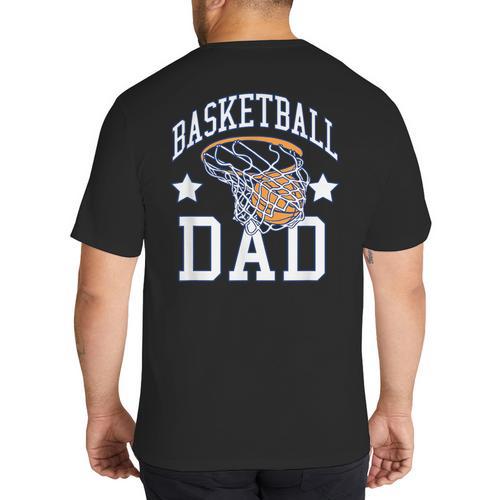 Basketball Dad Coach Sports Fan Big And Tall Men's T-Shirt Back Print - Father's Day Fun