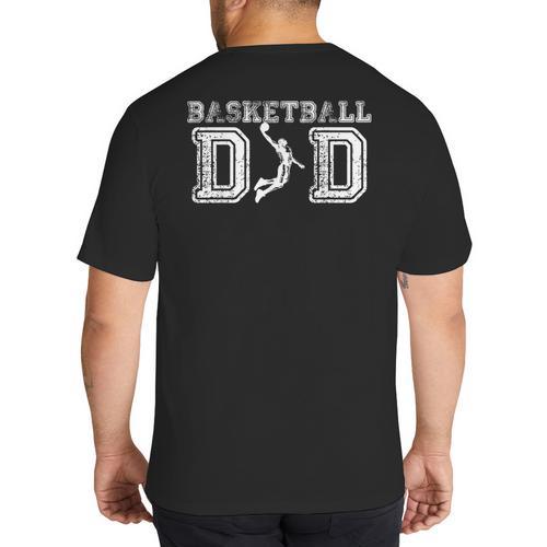 Basketball Dad TShirt Fathers Day For Daddy Papa Father Big And Tall Men's T-Shirt Back Print - Father's Day Fun