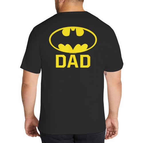 Batman Bat Dad Big And Tall Men's T-Shirt Back Print - Father's Day Fun