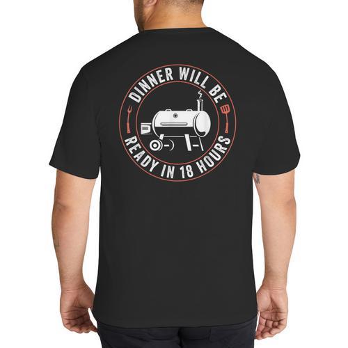 BBQ Dad Smoking Meat Smoker Barbecue Dad Apparel Big And Tall Men's T-Shirt Back Print - Father's Day Fun