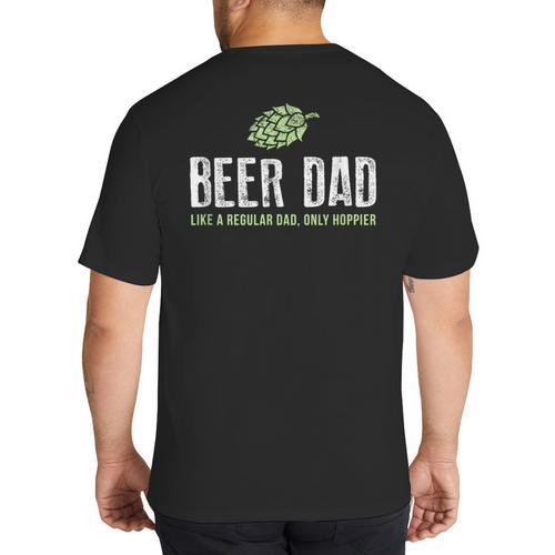 Beer Dad Shirt Cute Hops Drinking Big And Tall Men's T-Shirt Back Print - Father's Day Fun