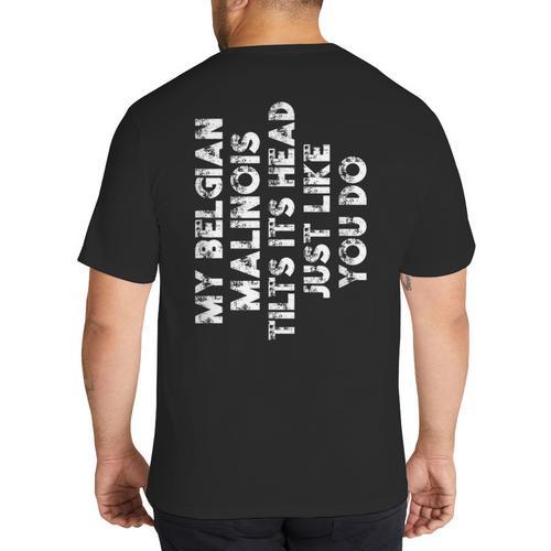 Belgian Malinois Mom Dad Dog Lover Women Men Kids Big And Tall Men's T-Shirt Back Print - Father's Day Fun