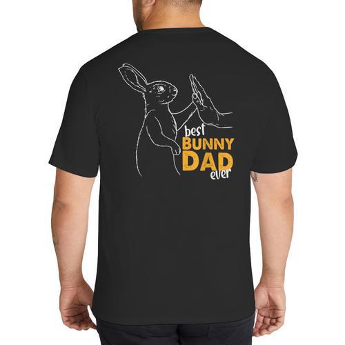 Best Bunny Dad Ever Rabbit Daddy Bunny Father Bunny Big And Tall Men's T-Shirt Back Print - Father's Day Fun