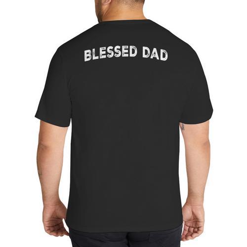 Blessed Dad Big And Tall Men's T-Shirt Back Print - Father's Day Fun