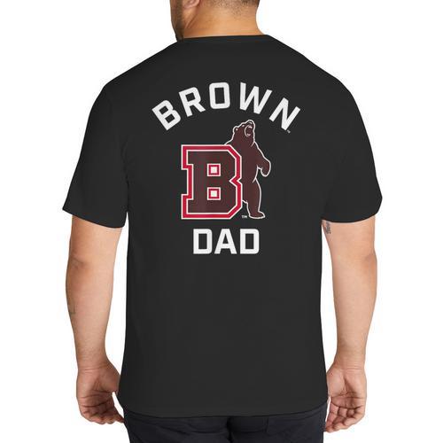 Brown University Bears Arched Dad Big And Tall Men's T-Shirt Back Print - Father's Day Fun