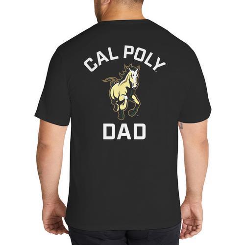 Cal Poly Mustangs Arched Dad Big And Tall Men's T-Shirt Back Print - Father's Day Fun