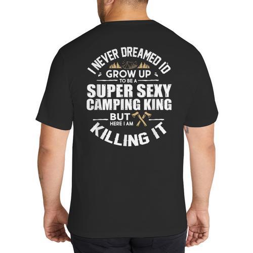 Camping Men Camper RV Camping Vacation Camping Dad Big And Tall Men's T-Shirt Back Print - Father's Day Fun