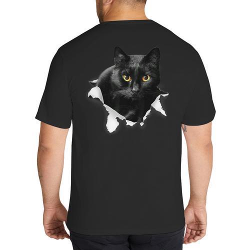 Cat Torn Cloth For Cat Lover Cat Dad Cat Mom Big And Tall Men's T-Shirt Back Print - Father's Day Fun
