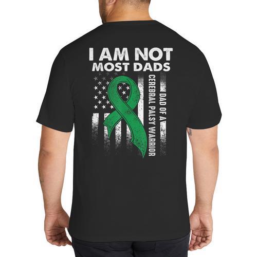 Cerebral Palsy CP Awareness Most Dads Warrior Survivor DA1 Big And Tall Men's T-Shirt Back Print - Father's Day Fun