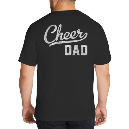 Cheer Dad Proud Cheerleading Dad Small Big And Tall Men's T-Shirt Back Print - Father's Day Fun