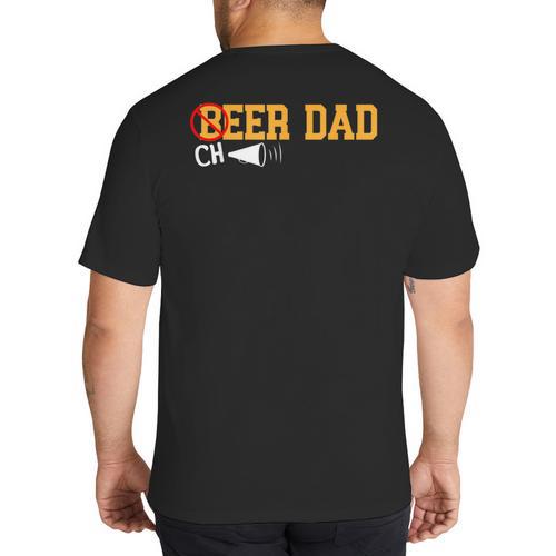 Cheerleader Dad Beer Cheerleading Cheer Dad Big And Tall Men's T-Shirt Back Print - Father's Day Fun