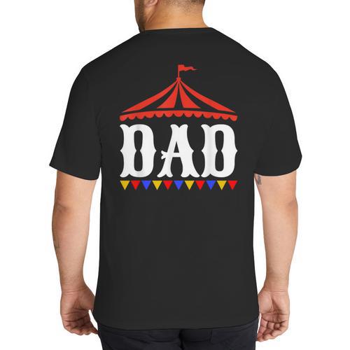 Circus Dad Of The Birthday Boy & Girl Carnival Family Outfit Big And Tall Men's T-Shirt Back Print - Father's Day Fun