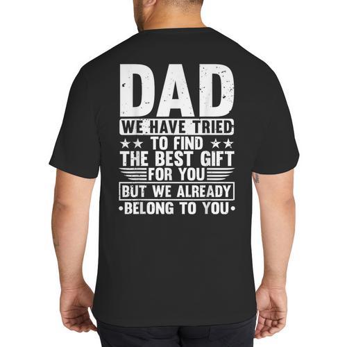 Cool Dad Art For Father Dad Stepfather From Son Daughter Big And Tall Men's T-Shirt Back Print - Father's Day Fun