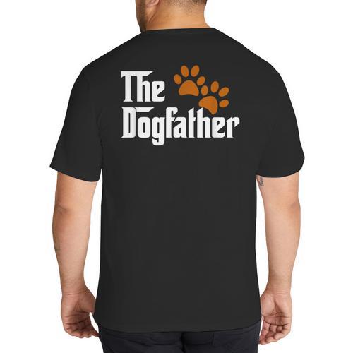 Cool Dog Dad Dog Father Shirt The Dogfather T-Shirt Big And Tall Men's T-Shirt Back Print - Father's Day Fun
