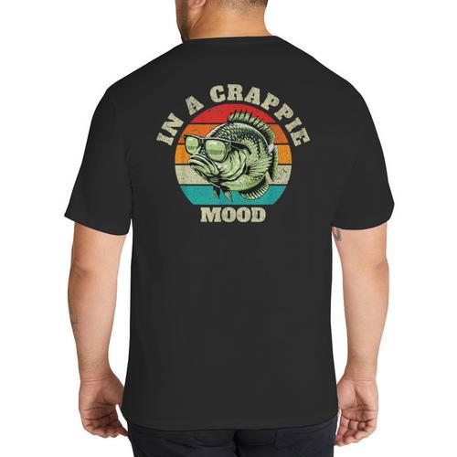 In A Crappie Mood Retro Fishing Sarcastic Dad Big And Tall Men's T-Shirt Back Print - Father's Day Fun