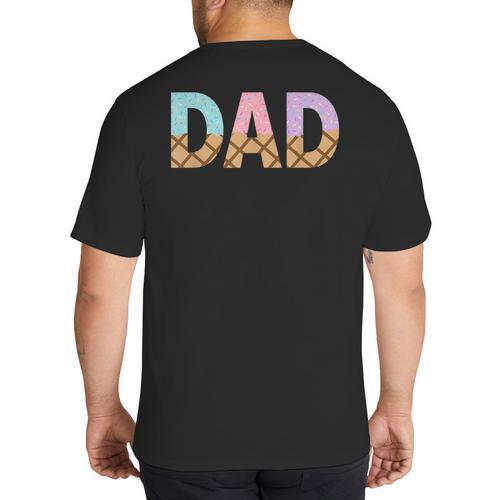Dad Of 1st First Birthday Girl Ice Cream Big And Tall Men's T-Shirt Back Print - Father's Day Fun