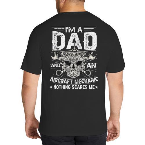 Dad Airplane Plane Aviation Aircraft Mechanic Big And Tall Men's T-Shirt Back Print - Father's Day Fun